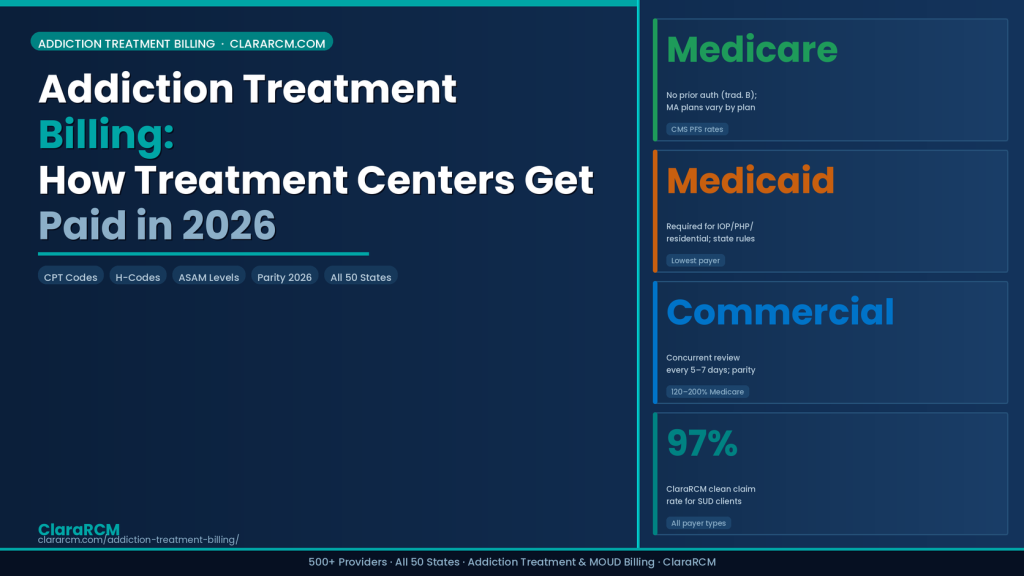 addiction treatment billing guide how treatment centers get paid 2026 ClaraRCM