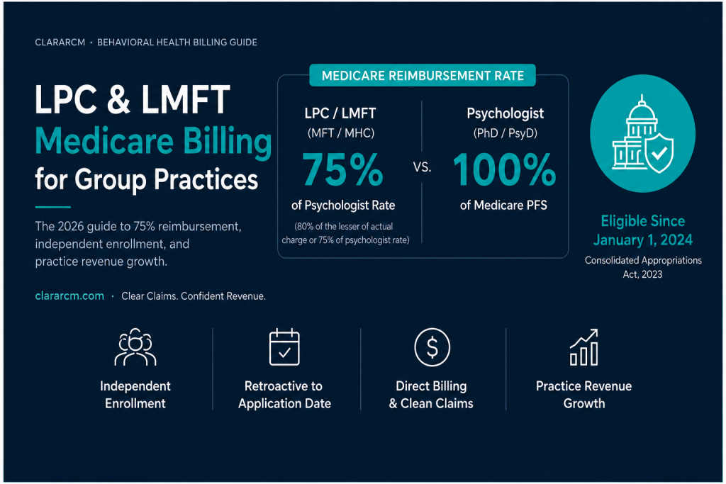 LPC LMFT medicare group practice 2026