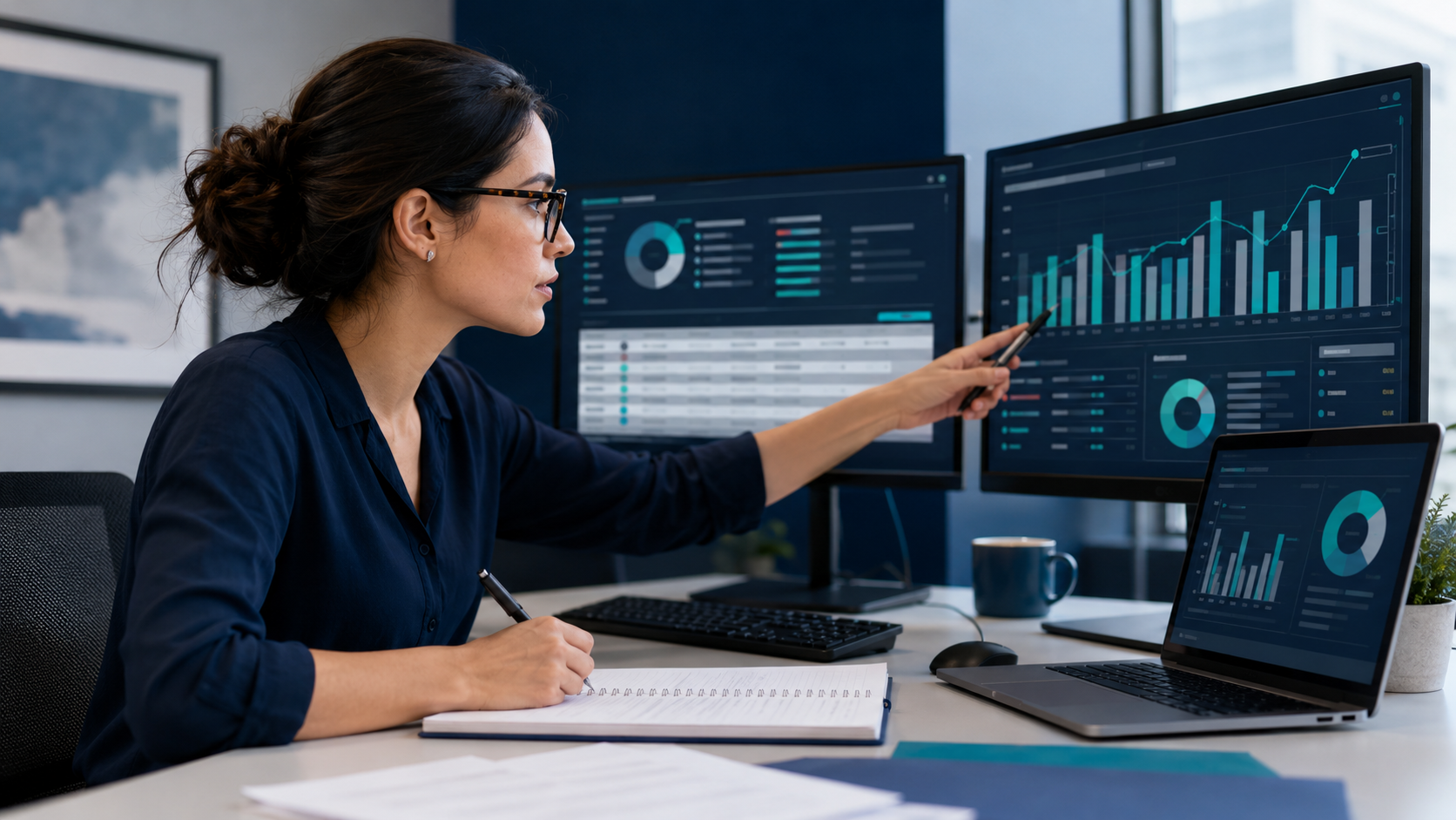 Revenue cycle specialist analyzing payer denial trends and root causes