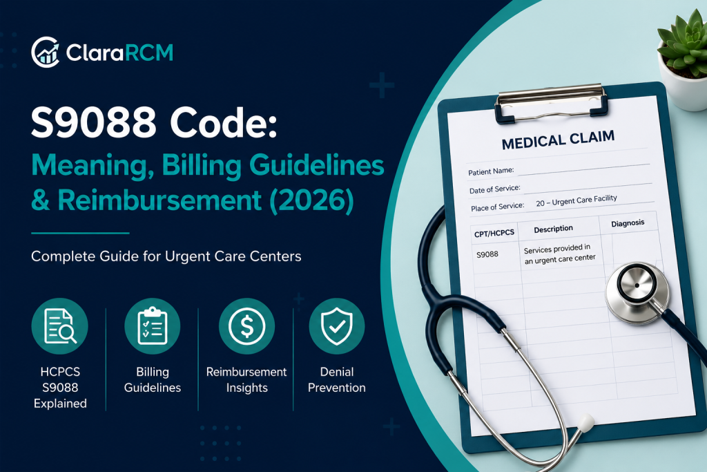 S9088 code meaning, billing guidelines and reimbursement for urgent care centers